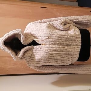 NWT Love Poem Cozy Cropped Cream Teddy Jacket for Women Sz L